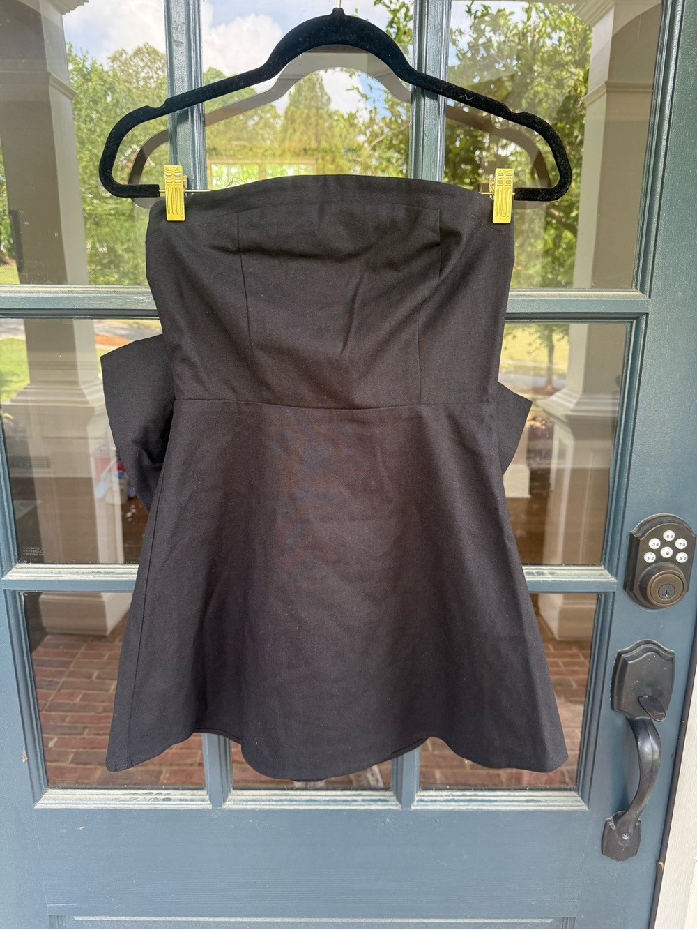 Altar'd State Black Strapless A-Line Mini Dress